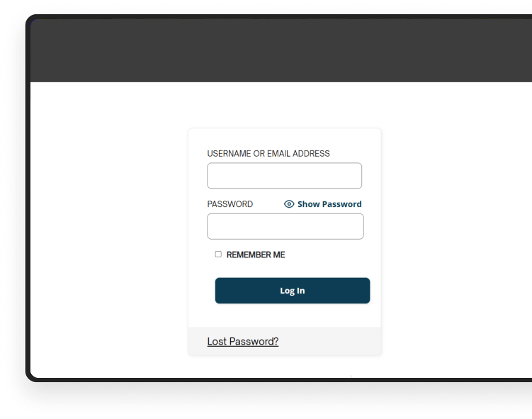 log in window